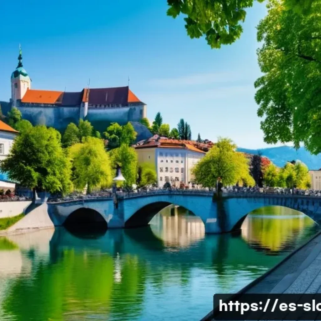 슬로베니아와 다른 유럽 국가 비교 - **"A vibrant and picturesque scene of Ljubljana, Slovenia. The Ljubljanica River flows gently throug...