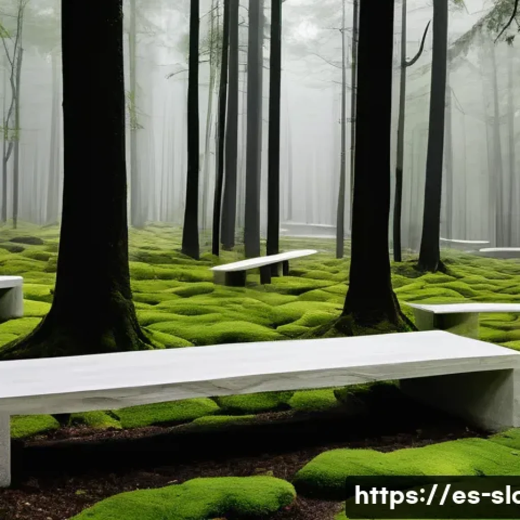 슬로베니아 출신 미술가 및 화가 - A contemporary Slovenian outdoor sculpture made from natural limestone and wood, seamlessly integrat...